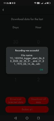Download complete; the file is stored in the last folder you used to create and save a tank calibration table file in